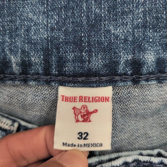 TRUE RELIGION DEVIN Men's Loose Straight Jeans Blue Size 32 - Picture 11 of 12